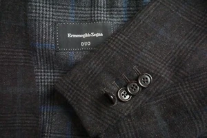 Ermenegildo Zegna Duo Milano Easy Fit Cashmere Blend Brown Purple Flannel 42R - Picture 1 of 9