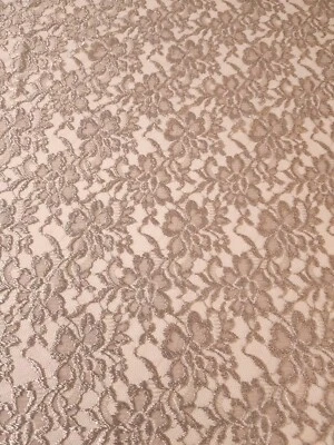 Poliéster Encaje y Malla Tela Floral Color Estaño Por Yarda x 51" Foto 1 de 4