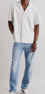 Madewell Men's Easy Short-Sleeve Shirt in Stripe Size XS New With Flaw - Picture 1 of 7
