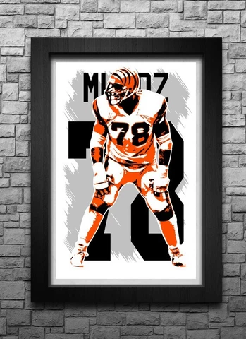 ANTHONY MUNOZ art print/poster CINCINNATI BENGALS FREE S&H! JERSEY Cover