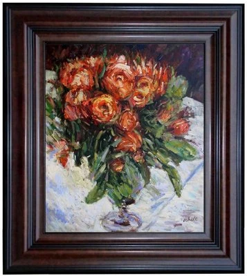 Pintura al óleo pintada a mano enmarcada, Pierre-Auguste Renoir Roses Repro 20x24 pulgadas Foto 1 de 2
