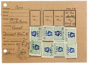 Romania, 1964, TV Subscription Card - Revenue Fiscal Stamps Cinderellas - Picture 1 of 2