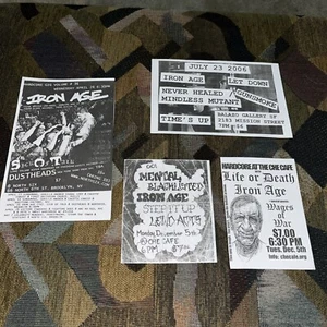 Iron Age Flyer Lot Of 4 TXHC Austin Metal Punk Hardcore SXE Power Trip Skourge - Picture 1 of 5