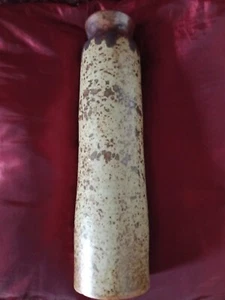 Vintage Studio Pottery Stoneware Salt glaze Tubular Vase , Speckled Brown. - Picture 1 of 6