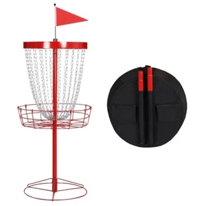 24 Chain Portable Disc Golf Basket Target Metal Practice Basket; Carrying Bag - Picture 1 of 12