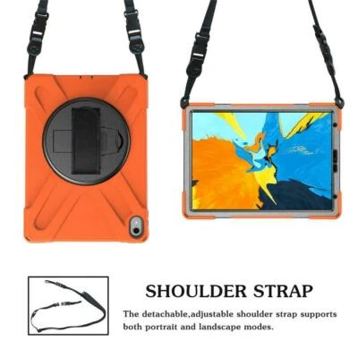 Hybrid Rugged Hard With Strap Tough Rotating Case Cover For iPad 2 3 4 iPad 5 6 - Image 1 of 4