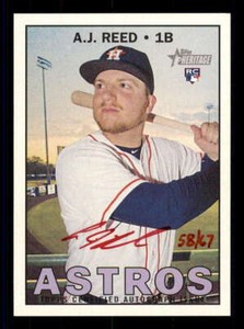 2016 Topps Heritage High Real One Autograph/Auto Red Ink A.J. Reed Astros 58/67