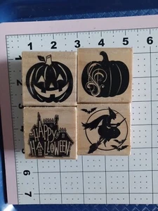 Rubber Wood Mount Stamp PSX Thanksgiving Fall Halloween Pumkin Witch Haunted Hou - Picture 1 of 7