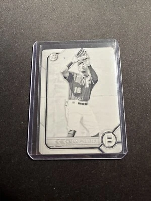 2022 Bowman Draft SHALIN POLANCO PRINTING PLATE 1/1 BLACK PITTSBURGH PIRATES - Image 1 of 2