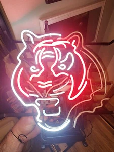 Cincinnati Bengals Logo Beer Neon Sign Light Lamp 16"x16" SEE PHOTOS - Picture 1 of 5