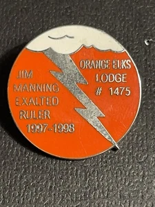 Vintage BPOE Elks Orange, CA #1475 Lightning Bolt Lapel Pin Jim Manning 1998 - Picture 1 of 3