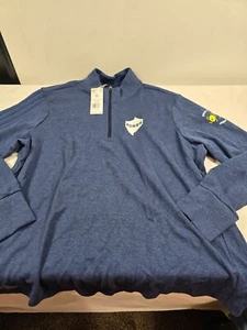 New adidas Women's 3-Stripes 1/4 Zip Golf Sweater HD3616 Collegiate Navy 3XL - Picture 1 of 7