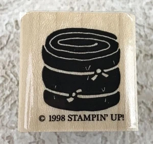 Stampin' Up! Sleeping Bag Roughing It 1998 Replacement Wood Mounted Stamp - Picture 1 of 2
