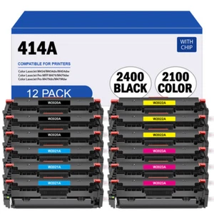 12PK 414A W2020A Toner With Chip For HP Color Laserjet Pro MFP M479 M479fdw M454 - Picture 1 of 1