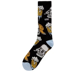 Vans Erwachsene schwarz Crew Baumwolle Totenköpfe mit Hüten Bier bestickt Logo Socken 6,5-9 - Bild 1 von 2
