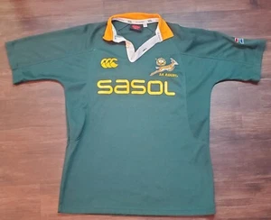 Canterbury Sasol South Africa Rugby Jersey Mens Small Green Embroidered SA Rugby - Picture 1 of 13