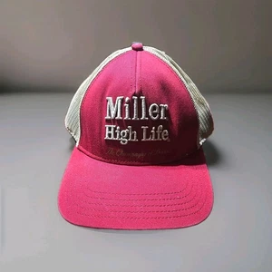 Miller High Life Snapback Hat Red, Tan Adjustable Trucker Cap - Picture 1 of 9