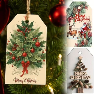 48Pcs with Rope Christmas Gift Tags  Christmas Tree Decorations - Picture 1 of 15