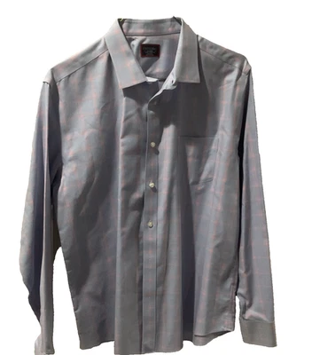 Camisa masculina UNTUCKit Castellare XL manga longa azul e rosa xadrez com botões 40434 - Imagem 1 de 4