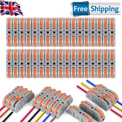 40pcs Spring Lever Terminal Block Electrical Wire Cable Connector Quick Splice - Image 1 of 4