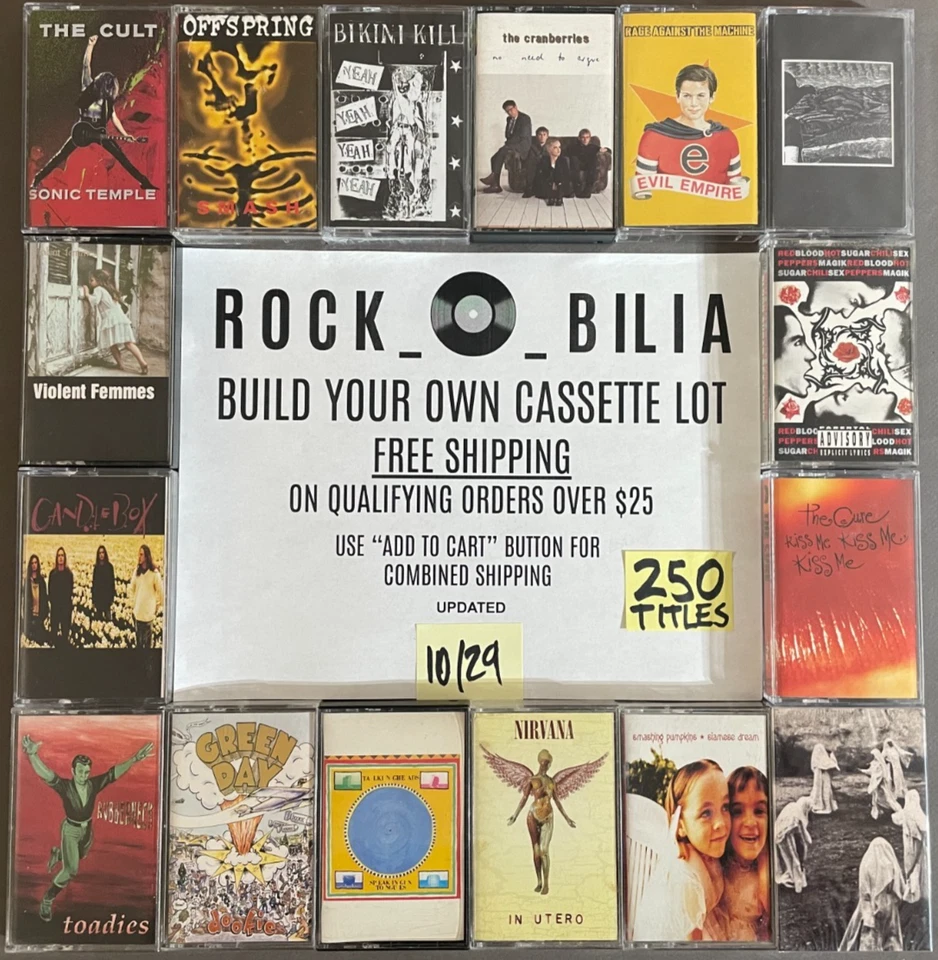 $1 & UP PUNK ALTERNATIVE GRUNGE BUILD YR CASSETTE LOT FREE SHIP ORDERS OVER $25 - Image 1 of 3