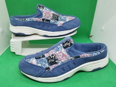 Womens Easy Spirit Traveltime642 Blue Floral slip on mule shoes Size 9.5 M - Изображение 1 из 4