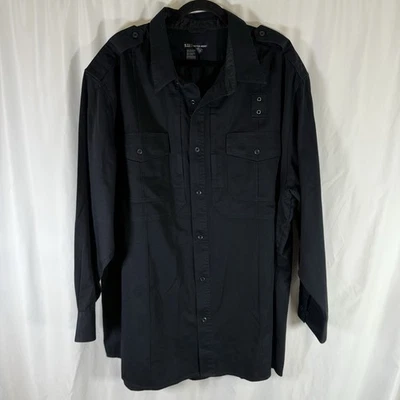 Camisa de Trabajo Táctica 5.11 Para Hombre 3XL 19-19.5 Negra Manga Larga Botón Cremallera Uniforme Foto 1 de 4