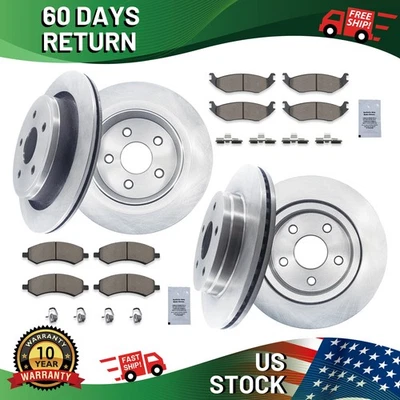 Front & Rear Rotors + Brake Pads for Dodge Ram 1500 Durango Chrysler Foto 1 de 4