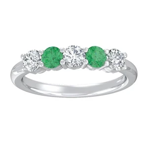 1.8Ct Natural Emerald & Lab Grown Diamond 10K White Gold Ring Size 7 for Women - Picture 1 of 11
