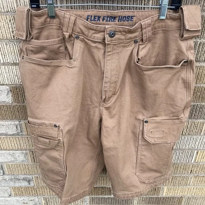 Pantalones Cortos Duluth Trading Para Hombres 36 (Se Ajusta Como 35) Caqui Carga Elastizados Flex Manguera contra Incendios Foto 1 de 4