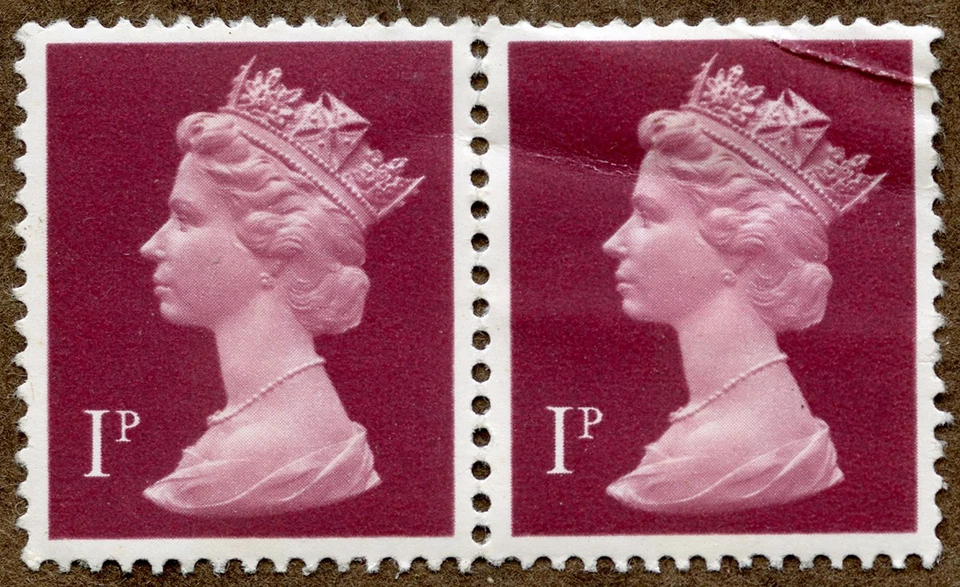 Great Britain Scott #MH23 Crimson Queen Elizabeth II 1p Stamp - Image 1 of 1