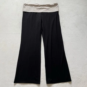 Damen Boho schwarz & hellbraun Low Rise Flare Foldover Yoga Hose NoBo Größe XL - Bild 1 von 4