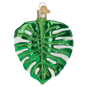 Old World Christmas Monstera Leak Glass Ornament Bauble - Picture 1 of 3