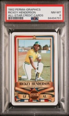 1982 Perma-Graphics All Star Rickey Henderson PSA 8 - Image 1 of 2