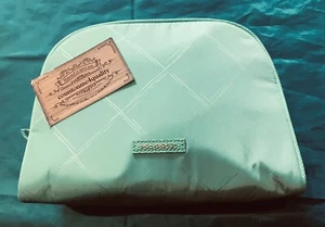 Vera Bradley Mint Green Preppy Poly Large Cosmetic Bag HARD TO FIND ITEM - Foto 1 di 7
