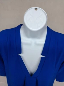 BOBEAU WOMENS PETITE LARGE VIBRANT ROYAL BLUE SHORT SLEEVE SHIRT DRESS NWT - Picture 1 of 14