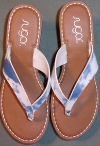 Sugar Sandals Women's Size 8 Natural Cork Wedge Thong Open-Toe Slip-On Nwot - Picture 1 of 6