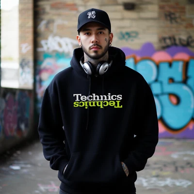 Moletom Technics Logo Heavy Blend Hoodie - DJ Hip Hop House Pullover P-2XL - Imagem 1 de 2