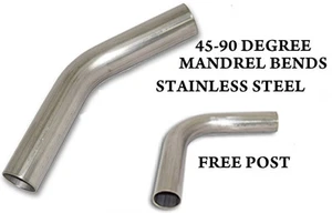 STAINLESS STEEL EXHAUST MANDREL BENDS 45 - 90 DEGREE ALL SIZES 38MM -76MM - Picture 1 of 1