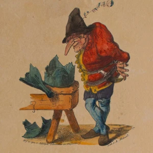 Adolph Menzel nach Adolph Schrödter zerbrochene Flasche Farblithographie um 1834 - Bild 1 von 4