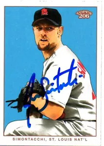 Jason Simontacchi St. Louis Cardinals 2003 Topps 206 Signed Card - Picture 1 of 1
