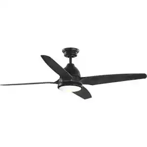 Alleron 56 in. 4-Blade LED Antique Black DC Motor Urban Industrial Ceiling Fan - Picture 1 of 7