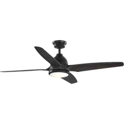 Alleron 56 in. 4-Blade LED Antique Black DC Motor Urban Industrial Ceiling Fan  - Image 1 of 4