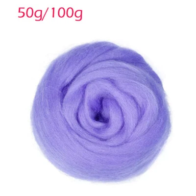 50g/100g Roving Wool Fibers, 40 Color Soft Felting Wool Needle Felting Materials - Image 1 of 4
