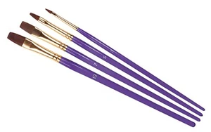 Humbrol 3, 5, 7 & 10mm Acrylic & Enamel Synthetic Hair Flat Brush Set AG4305 - Picture 1 of 2