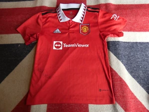 Manchester Utd Signed Football Shirt Kit Kids Size 22 Unknown autograph - Picture 1 of 13