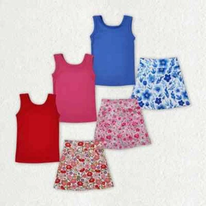 Toddler Baby Girls Summer Floral Skirt Set Athletic Wear - Picture 1 of 13