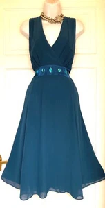 BHS BLUE BEADED EVENING OCCASION PARTY DRESS SIZE 16 - Picture 1 of 6