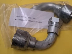 (2) Hydraulikverschraubung #16 1" Schlauch x 16 1" Innengewinde JIC 90 Grad. Einsatz mit TTC Schlauch - Bild 1 von 6