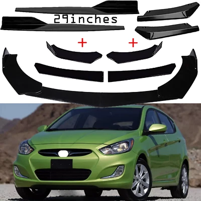 For Hyundai Accent Gloss Front Bumper Spoiler Body Kit+Side Skirt+Rear Lip - Image 1 of 4